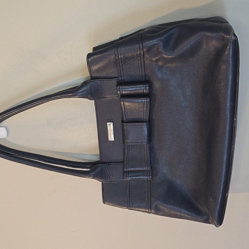 Clearance Kate Spade Navy Blue Leather Bow Tote - Picture 2 of 11